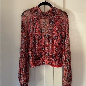 Long sleeve mesh crop top